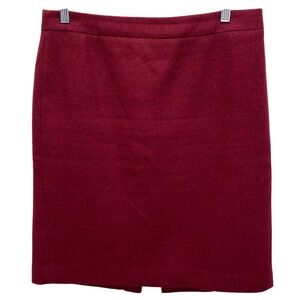 J. Crew Mercantile Burgundy Wool Blend Pencil Skirt Size 8